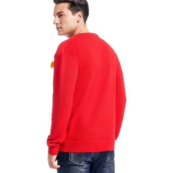 Men's Christmas Rudolph Reindeer Holiday Festive Knitted Sweater Cardigan - Picture 5 of 5